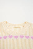 Heart Pattern Knit Sweater