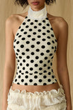 Polka Dot High Neck Tank