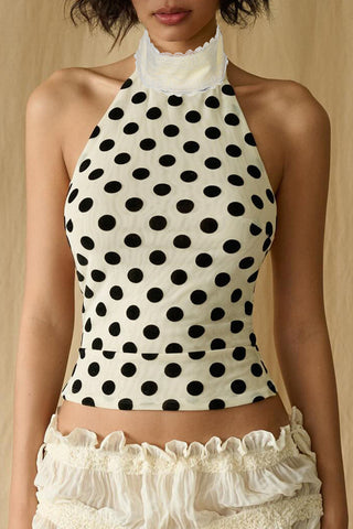 Polka Dot High Neck Tank