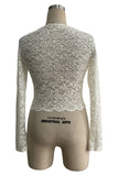 Lace Long-Sleeve Crop Top