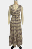 Patterned Sleeveless Maxi Dress
