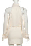 Draped Neck Evening Dress