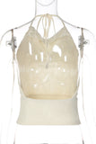 Halter Neck Textured Tank Top