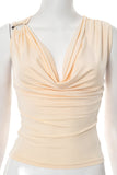 Ruched Draped Tank Top with Shoulder Detail