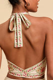Tie-Front Floral Halter Top
