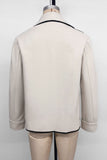 Double-Breasted Ruffle Collar Jacket