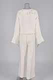 Ruffled Tie-Front Pants Set