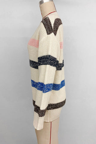 Striped V-Neck Sweater