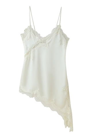 Asymmetrical Lace Trim Dress