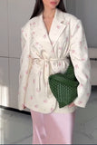 Floral Belted Blazer Jacket