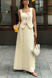 Stylish Button-Front Skirt Set