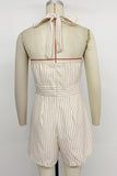 Striped Button-Front Romper