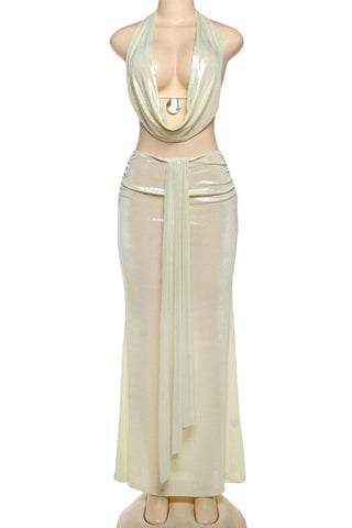 Elegant Halter Skirt Set
