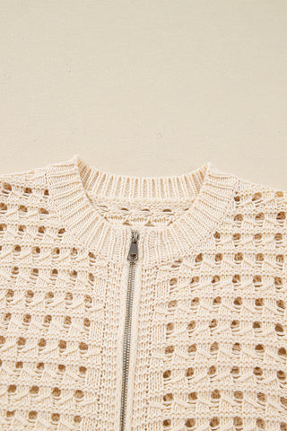 Zip-Front Crochet Cardigan