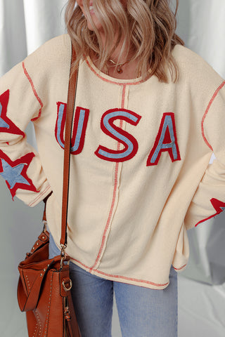 Star Patch Casual Knit Top