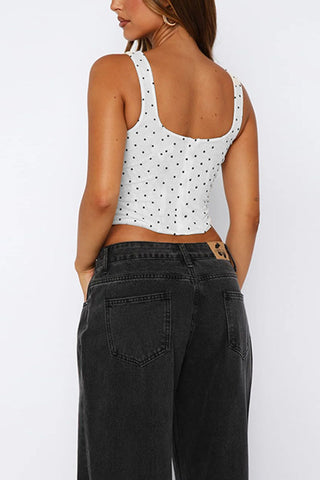 Polka Dot Bustier Tank Top