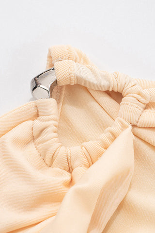 Ruched Draped Tank Top with Shoulder Detail