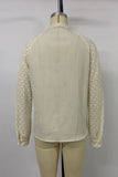 Lace Sleeve Button-Front Blouse