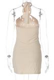 Elegant Halterneck Evening Dress