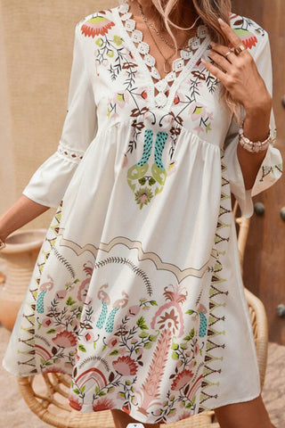 Floral Detail Boho Dress