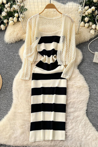 Striped Casual Knit Dress
