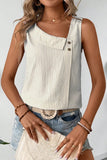 Striped Button Detail Sleeveless Top