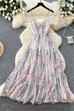 Tiered Sundress with Leaf Print
