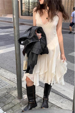 Asymmetric Hem Casual Dress