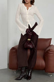 Button-Front Lace Blouse