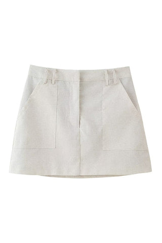Button-Front Sleeveless Top & Skirt Set