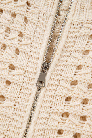 Zip-Front Crochet Cardigan