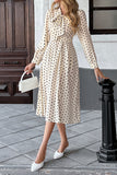 Polka Dot Tie-Front Casual Dress