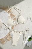 Shell Print Bikini Set with Ties
