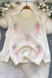 Embellished Floral Appliqué Sweater