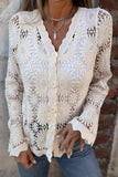 Buttoned Lace Crochet Blouse