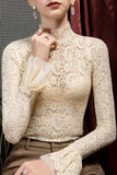 Elegant Lace Turtleneck Blouse