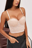 Pearl-Embellished Bustier Top