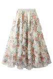 Tiered Floral Maxi Skirt