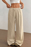 Relaxed Fit Wide-Leg Casual Pants