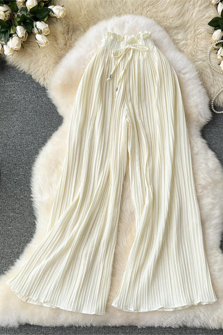 Pleated High-Waist Casual Pants
