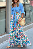 Patterned Patchwork Maxi Skirt