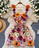 Floral Appliqué Cami Mini Dress