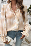 Ruffled Gingham Check Blouse