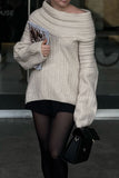 Off-Shoulder Ribbed Sweater