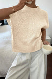 Floral Knit Sleeveless Sweater