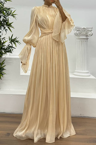 Elegant Pleated Maxi Dress