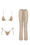 Floral Print Bikini Set with Cover-Up
