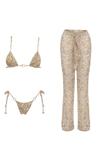 Floral Print Bikini Set with Cover-Up