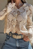 Button-Up Lace Crochet Top