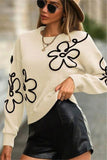 Floral Pattern Pullover Sweater